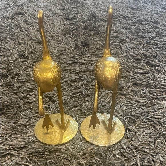 Set of 2 Gold Flamingo Figurines - Picture 4 of 8
